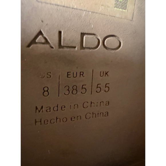 ALDO Denim Fringe Slide Sandals | Size 8 | Pearl Embellished - Picture 3 of 7